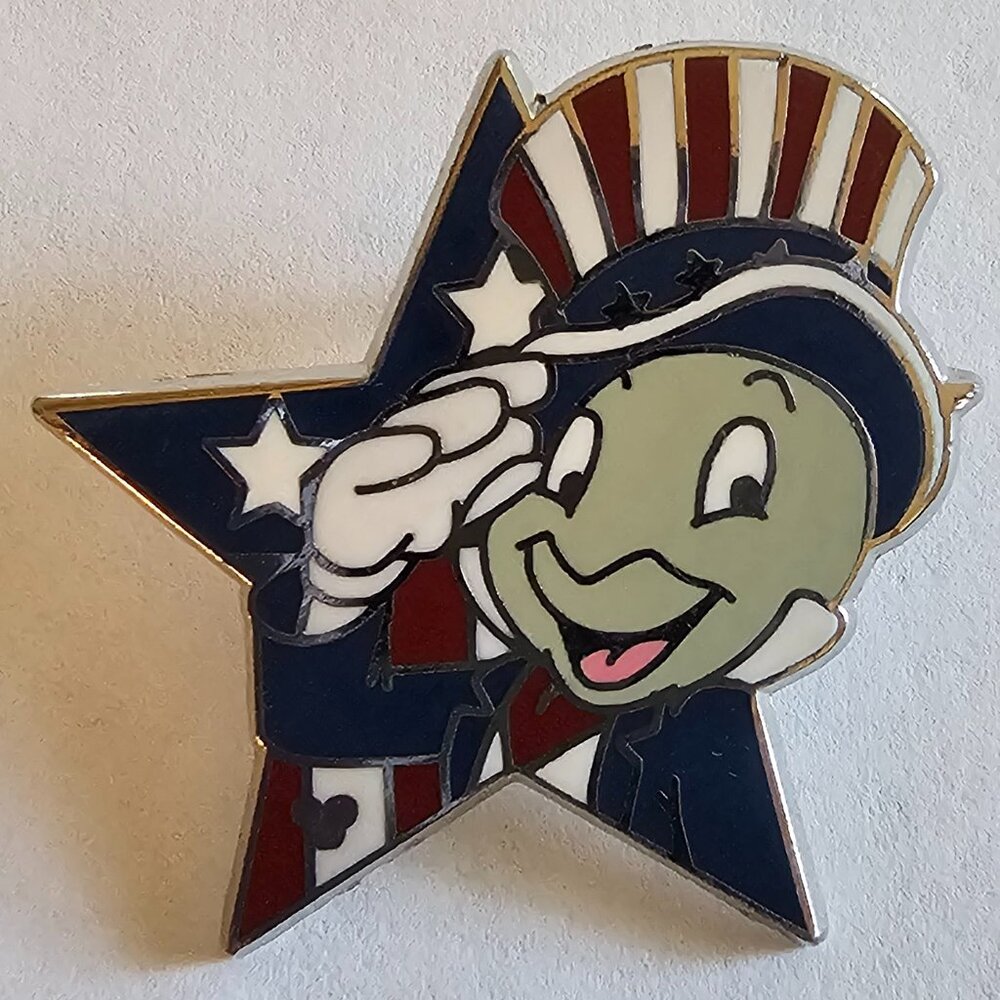 DISNEY Pin Trading ~ Salute America ~ Jiminy Cricket 3/6 ~ Hidden Mickey ~ 2009